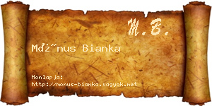 Mónus Bianka névjegykártya