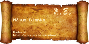 Mónus Bianka névjegykártya